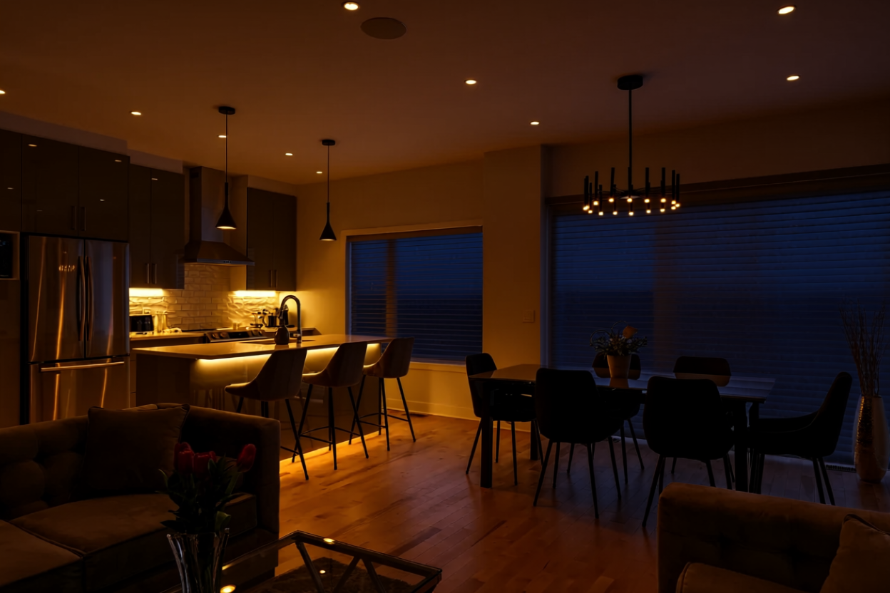 Evening lighting scene