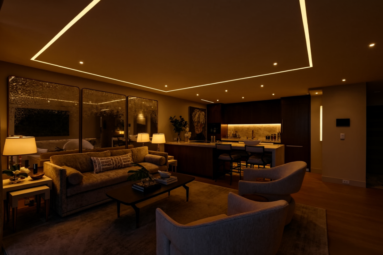 Warm ambient lighting