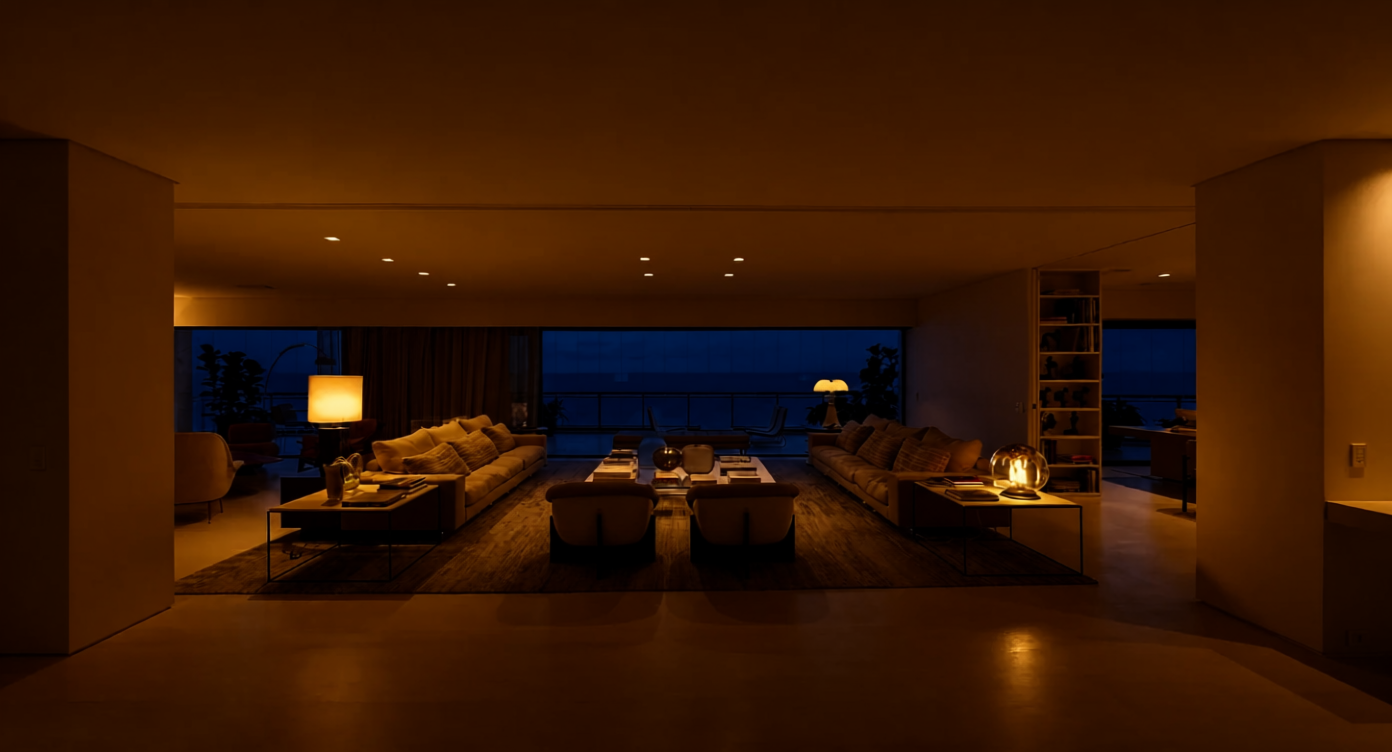 Evening lighting scene